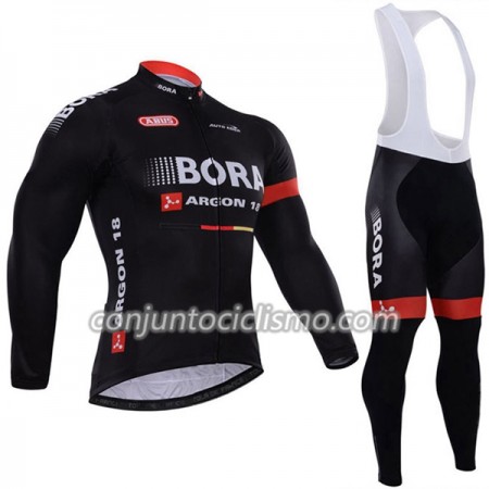 Conjunto Maillot + Culotte largo con tirantes 2017 Bora-Hansgrohe Mujer N003